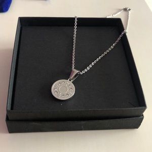 NWOT Silver Compass Charm Necklace